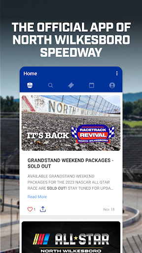 Android application North Wilkesboro Speedway screenshort