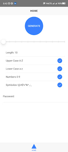 Android application Pass Generator screenshort
