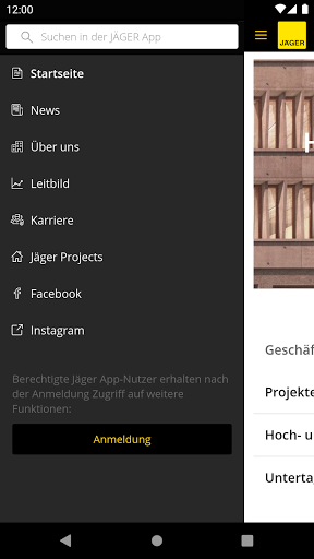 Jäger App Screen 2