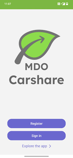 Android application MDO Carshare screenshort
