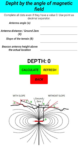 DEPTH CALCULATOR Screen 2