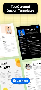 Resume Builder - CV-mallin kuvakaappaus