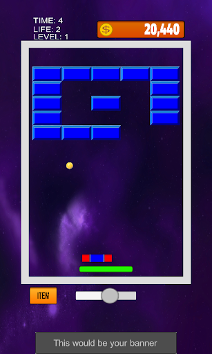 Brick breaker space mission Screen 2