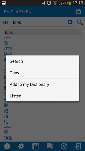 Chinese - English dictionary Screen 3