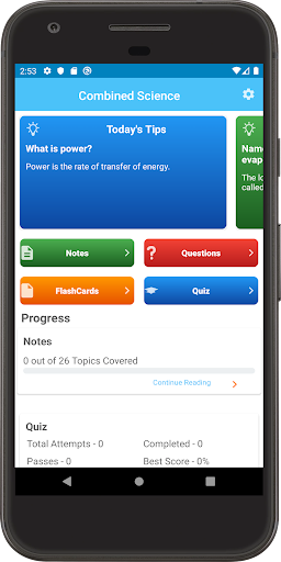 Android application Zimsec Combined Science screenshort