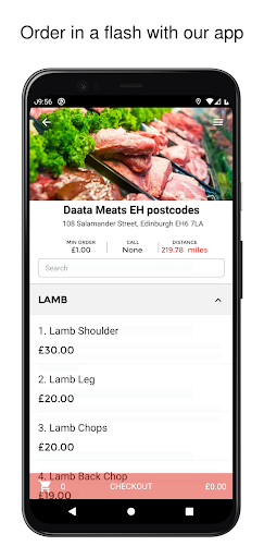 Android application Daata Meats screenshort