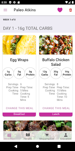 Android application FitSmart Plan screenshort