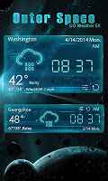 screenshot of OUTERSPACE THEME GO WEATHER EX
