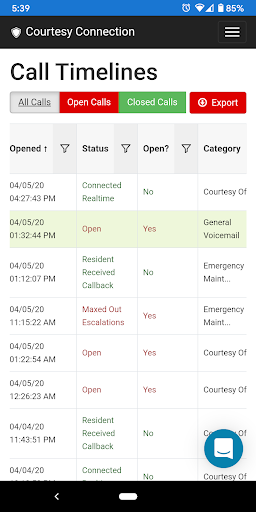 Android application Courtesy Connection screenshort