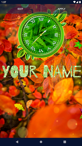 Forest Leaves Clock Wallpaper Screen 2