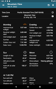 太陽位置和日出演示 Screenshot