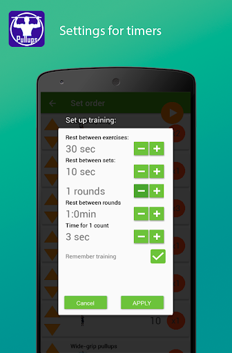Screenshot of Pullups my workout
