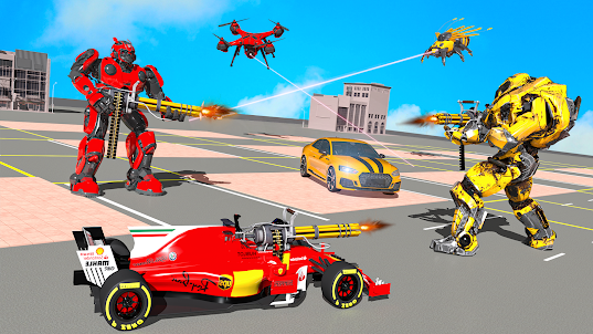 Grand Flying Robot Car Game 3D