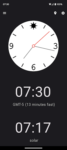 Android application Solar Clock screenshort
