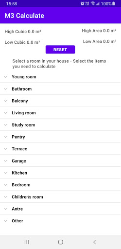 Android application Self Storage Calculator screenshort