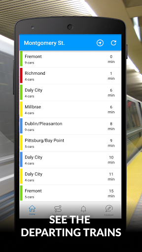 Android application Live BART screenshort