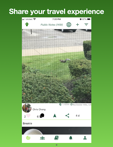 Android application NoteNavi - Share travel moment screenshort