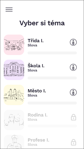 Android application Čeština levou zadní screenshort