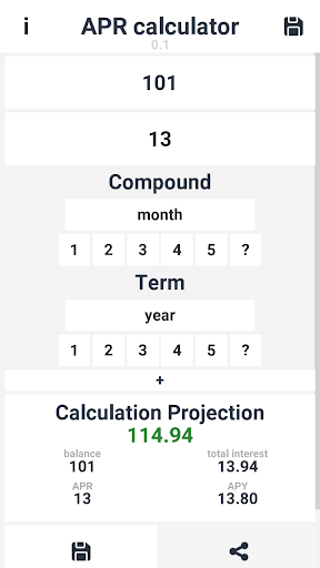 Android application APR & APY Calculator screenshort
