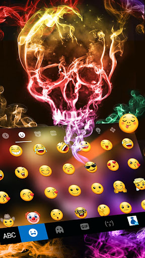 Colorful Smoke Skull Keyboard Screen 2