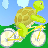 Turtle ride bike adventure icon