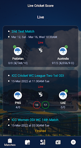 Live Cricket Score - Live Line Screen 2