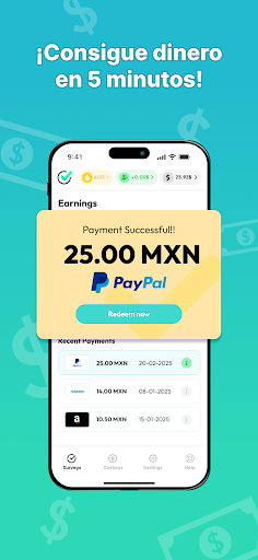 Captura de pantalla de NiceSurveys: Encuestas pagadas