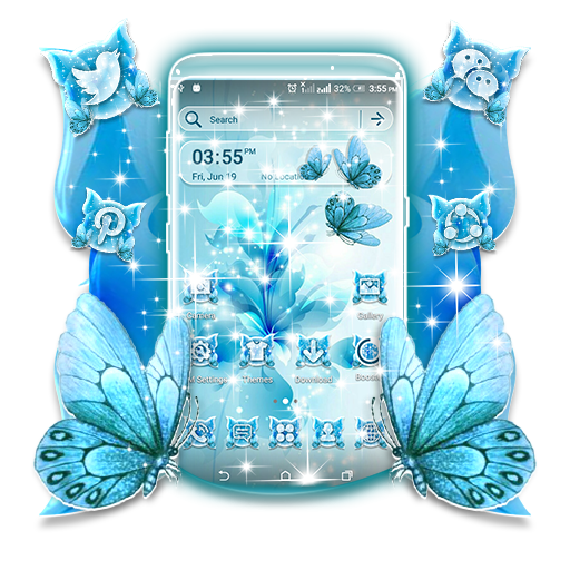 Flower Butterfly Glitter Theme  Icon