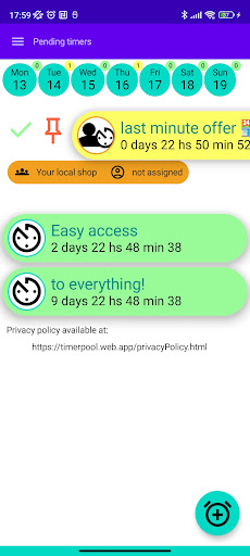 Android application Timerpool screenshort