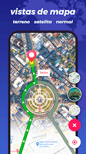 GPS mapa navegación, ubicación
