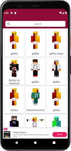 Android application Skin do Geleia para Minecraft screenshort