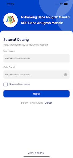 Android application M-Banking Dana Anugrah Mandiri screenshort
