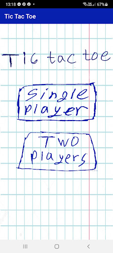Android application Tic Tac Toe screenshort