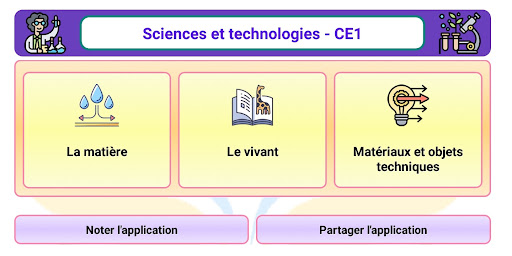 Android application Sciences et technologies CE1 screenshort