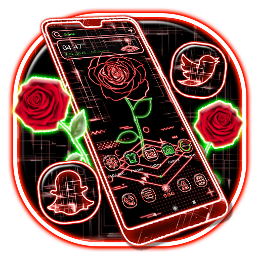 Laser Rose Launcher Theme  Icon