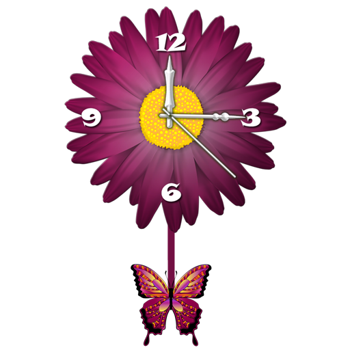 Flower pendulum clock lwp logo