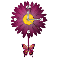 Flower pendulum clock live wallpaper