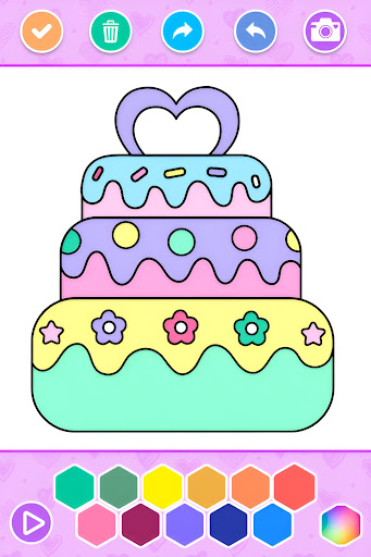 Android application Birthday Cake Coloring Book screenshort