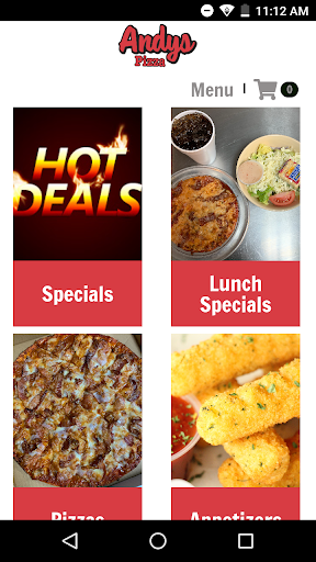 Android application Andys Pizza screenshort