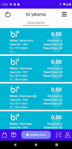 Bi Yıkama Sipariş Programı Screen 3