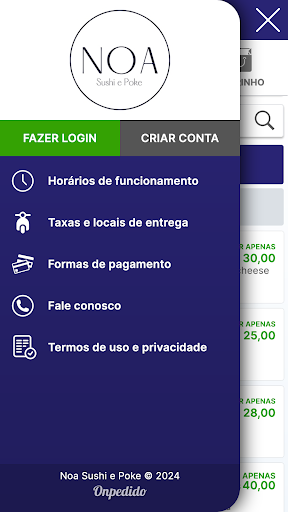 Android application Noa Sushi e Poke screenshort