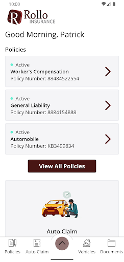 Rollo Insurance Mobile Screen 2