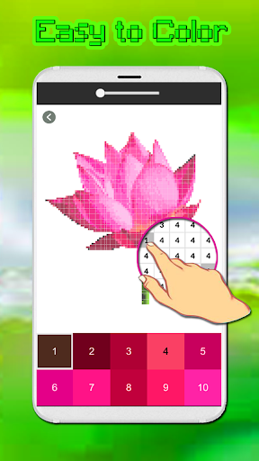 Lotus Color By Number-Coloring PixelArt