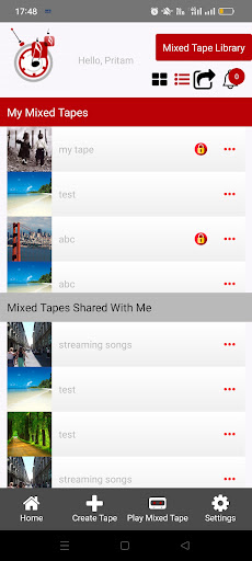 Android application iMixedTape screenshort