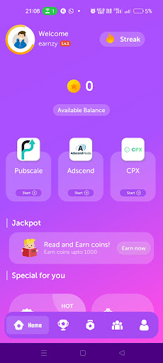 Earnzy  Cash Rewards