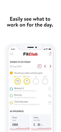 Screenshot of FitClub Members
