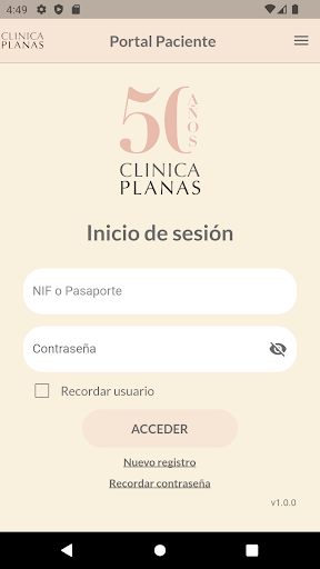 Clínica Planas Patient Portal Screen 3