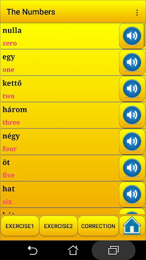 Android application Learning Hungarian language screenshort
