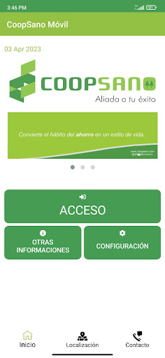 Android application Coopsano Móvil screenshort