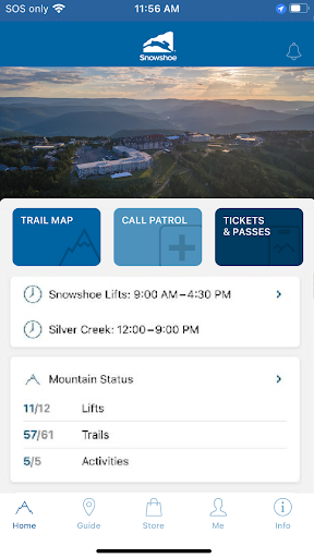 Android application Snowshoe Mountain screenshort